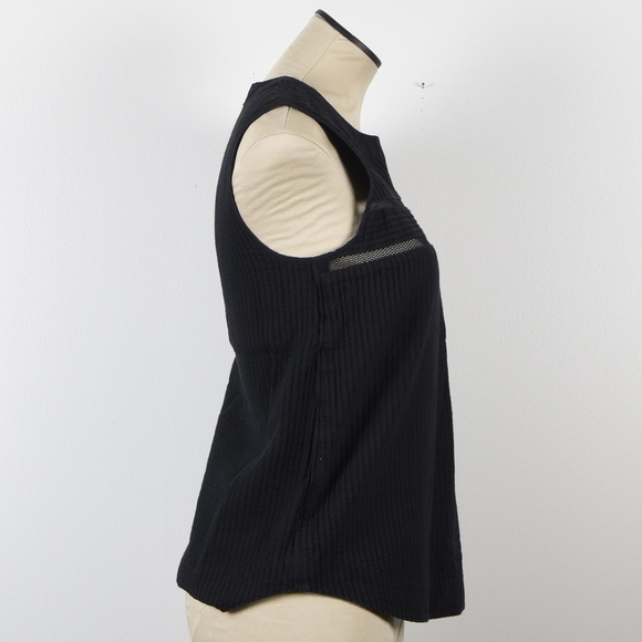 J Crew Pleated Cotton Sleeveless Top Black 0 - Picture 2 of 4
